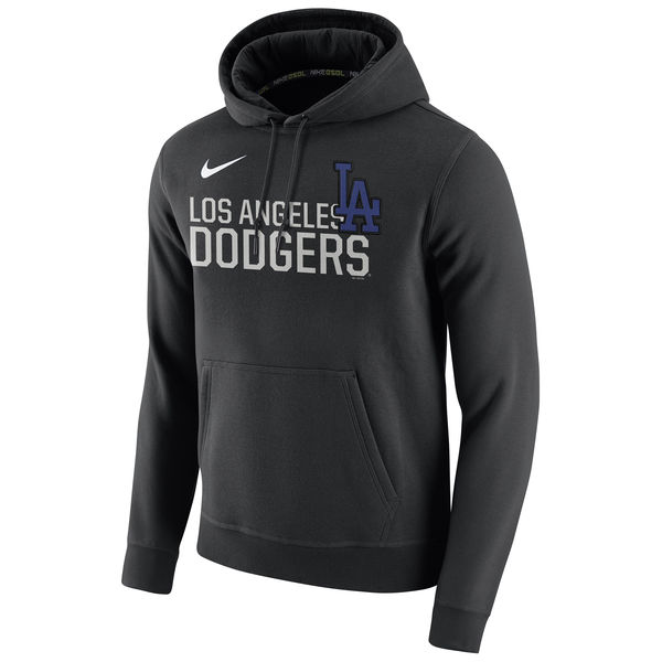 Men Los Angeles Dodgers Nike Club Fleece Pullover Hoodie Black